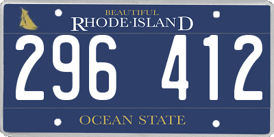 RI license plate 296412