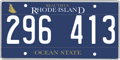 RI license plate 296413