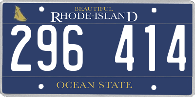 RI license plate 296414