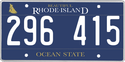 RI license plate 296415