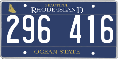 RI license plate 296416