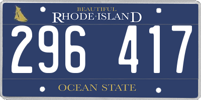 RI license plate 296417