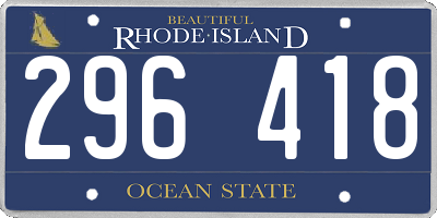 RI license plate 296418