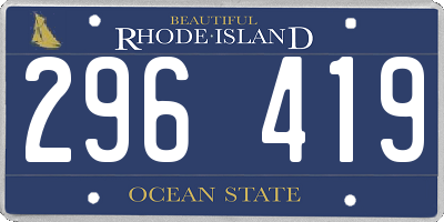 RI license plate 296419