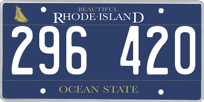 RI license plate 296420