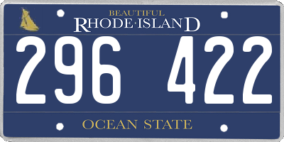 RI license plate 296422