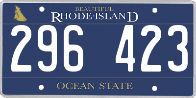 RI license plate 296423