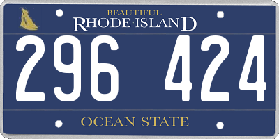 RI license plate 296424
