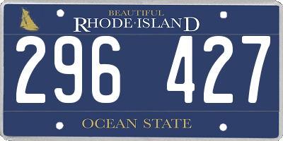 RI license plate 296427