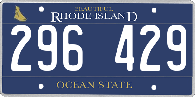 RI license plate 296429