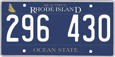 RI license plate 296430