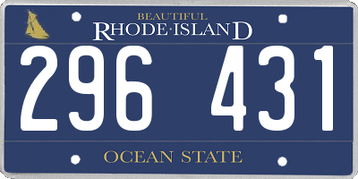 RI license plate 296431