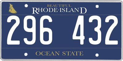 RI license plate 296432