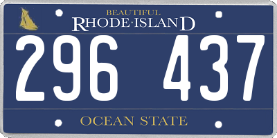 RI license plate 296437