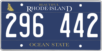 RI license plate 296442