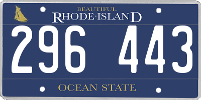 RI license plate 296443
