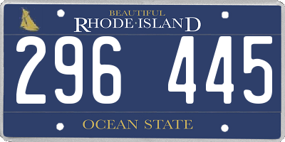 RI license plate 296445
