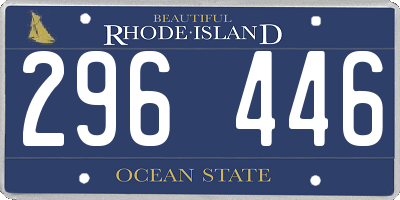 RI license plate 296446