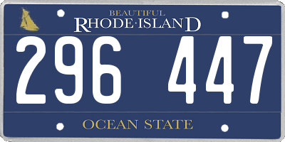 RI license plate 296447