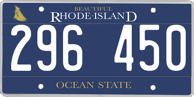 RI license plate 296450