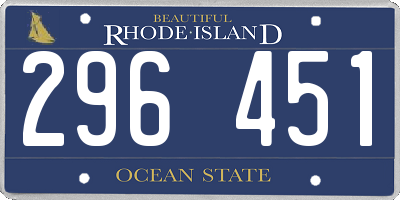 RI license plate 296451