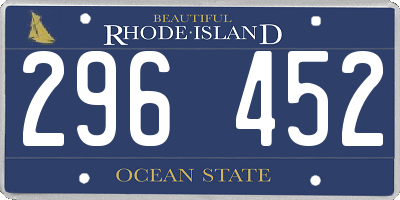RI license plate 296452