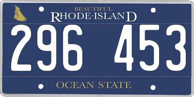 RI license plate 296453