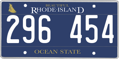 RI license plate 296454