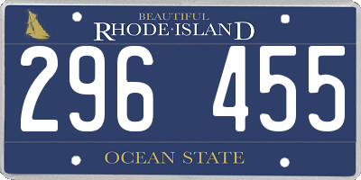 RI license plate 296455