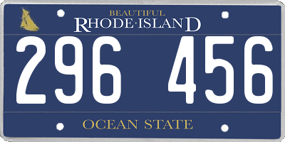 RI license plate 296456