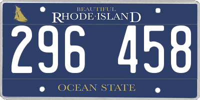 RI license plate 296458