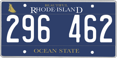 RI license plate 296462