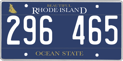 RI license plate 296465
