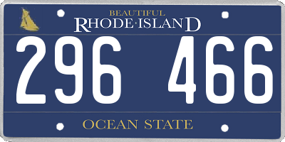 RI license plate 296466
