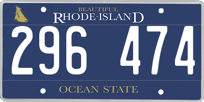 RI license plate 296474