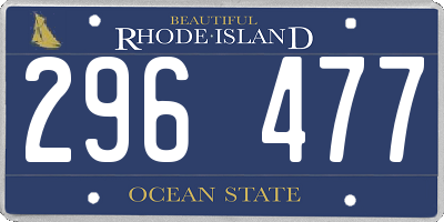 RI license plate 296477