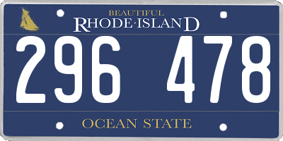 RI license plate 296478