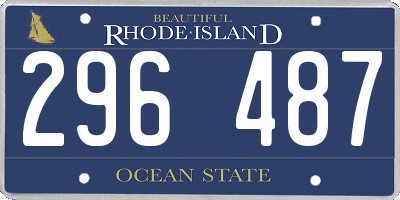 RI license plate 296487