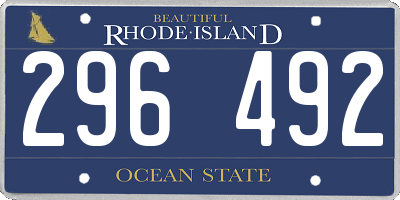 RI license plate 296492