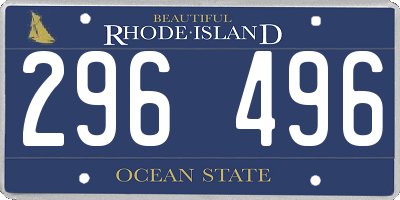 RI license plate 296496