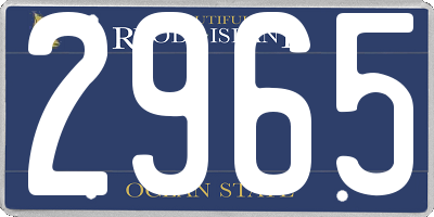 RI license plate 2965