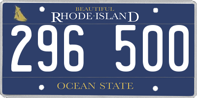 RI license plate 296500