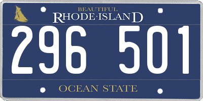 RI license plate 296501
