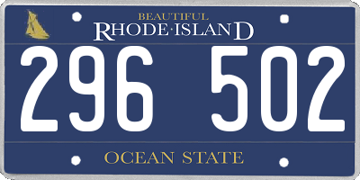 RI license plate 296502