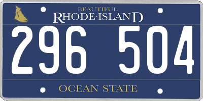 RI license plate 296504