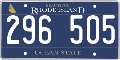 RI license plate 296505