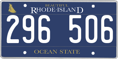 RI license plate 296506