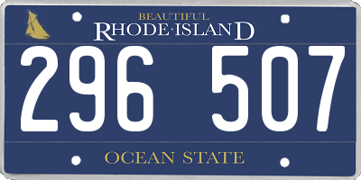 RI license plate 296507