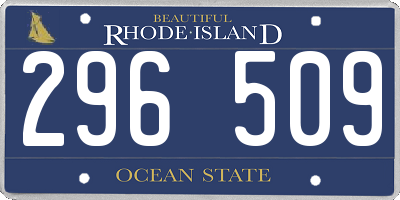 RI license plate 296509