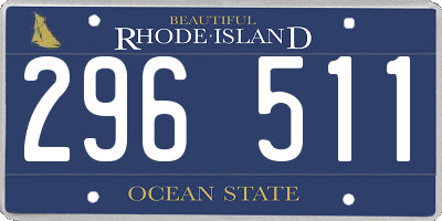 RI license plate 296511